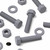 50x Grey PVC, Hex Head, M6 x 25mm, Plastic Bolts, Nuts & Washers,  UPVC