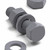 50x Grey PVC Hex Head Plastic Screws & Bolts M6 x 25mm, Nuts & Washers