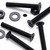 50x Black Nylon Countersunk Cross Screws & Bolts M3 x 20mm, Nuts & Washers