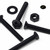 50x Black Nylon Countersunk Cross Screws & Bolts M3 x 20mm, Nuts & Washers