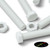 5x White POM Hex Head Plastic Screws & Bolts M16 x 150mm, Nuts & Washers