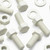 50x White PVC Hex Head Plastic Screws & Bolts M6 x 16mm, Nuts & Washers
