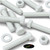10x White POM, Hex Head, M12 x 60 mm, Plastic Bolts, Nuts & Washers