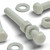 5x Natural Glass Filled Nylon Hex Head Screws M12 x 100mm, Nuts & Washers