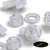 50x Clear Acrylic Slotted Knurled Thumbscrews M6 x 10mm, Nuts & Washers