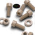 5x Natural PEEK Socket Head Screws & Bolts M8 x 20mm, Nuts & Washers