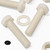 3x Natural, Hex Head, Nylon, M24 x 100mm, Plastic Bolts,Nuts & Washers, -Screws