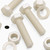 3x Natural Nylon Hex Head Screws & Bolts M24 x 100mm, Nuts & Washers