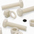 3x Natural, Hex Head, Nylon, M24 x 100mm, Plastic Bolts,Nuts & Washers, -Screws