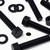 5x Black, Hex Head, Nylon, M20 x 100mm, Plastic Bolts,Nuts & Washers, -Screws