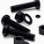 3x Black, Hex Head, Nylon, M24 x 100mm, Plastic Bolts,Nuts & Washers, -Screws