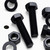3x Black Nylon Hex Head Plastic Screws & Bolts M24 x 100mm, Nuts & Washers