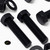 3x Black Nylon Hex Head Plastic Screws & Bolts M24 x 100mm, Nuts & Washers