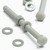 10x Natural Glass Filled Nylon Hex Head Screws M8 x 100mm, Nuts & Washers