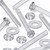 50x Clear Acrylic Countersunk Screws & Bolts M2 x 20mm, Nuts & Washers