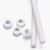2x White Polypropylene (PP) M8 x 500mm Threaded Rods, Studding + 4 Nuts