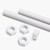 2x White PTFE M16 x 1000mm Threaded Rods, Plastic Studding + 4 Nuts