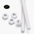 2x White PTFE M8 x 1000mm Threaded Rods, Plastic Studding + 4 Nuts