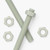 2x Natural Nylon PA66+GF M16 x 200mm Threaded Rods, Studding + 4 Nuts