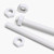 2x White PTFE M14 x 500mm Threaded Rods, Plastic Studding + 4 Nuts