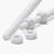 2x White PTFE M6 x 500 mm Threaded Rods - Plastic Studding + 4 Nuts