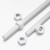 2x White Polypropylene (PP) M10 x 1000mm Threaded Rods, Studding + 4 Nuts