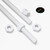 2x White Polypropylene (PP) M10 x 1000mm Threaded Rods, Studding + 4 Nuts