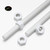 2x White Polypropylene (PP) M10 x 1000mm Threaded Rods, Studding + 4 Nuts