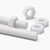 2x White PTFE M16 x 200 mm Threaded Rods — Short Large Plastic Bars