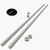 2x Natural Nylon PA66+GF M8 x 1000mm Threaded Rods, Studding + 4 Nuts