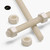2x Natural PA66 M12 x 200 mm Threaded Rods - Short Nylon Studding + 4 Nuts