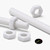 2x White PTFE M14 x 200mm Threaded Rods, Plastic Studding + 4 Nuts