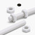 2x White PTFE M14 x 200mm Threaded Rods, Plastic Studding + 4 Nuts