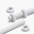 2x White PTFE M14 x 200mm Threaded Rods, Plastic Studding + 4 Nuts