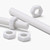2x White PTFE M14 x 200mm Threaded Rods, Plastic Studding + 4 Nuts