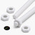 2x White PTFE M14 x 1000mm Threaded Rods, Plastic Studding + 4 Nuts