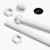 2x White PTFE M14 x 1000mm Threaded Rods, Plastic Studding + 4 Nuts