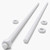 2x White PTFE M14 x 1000mm Threaded Rods, Plastic Studding + 4 Nuts