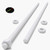 2x White PTFE M14 x 1000mm Threaded Rods, Plastic Studding + 4 Nuts