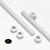 2x White Polypropylene (PP) M8 x 1000mm Threaded Rods, Studding + 4 Nuts