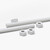 2x White Polypropylene (PP) M8 x 1000mm Threaded Rods, Studding + 4 Nuts
