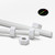 2x White Polypropylene (PP) M8 x 1000mm Threaded Rods, Studding + 4 Nuts