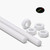 2x White Polypropylene (PP) M16 x 500mm Threaded Rods, Studding + 4 Nuts
