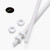 2x White PTFE M3 x 500mm Threaded Rods, Plastic Studding + 4 Nuts