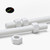 2x White Polypropylene (PP) M12 x 1000mm Threaded Rods, Studding + 4 Nuts