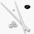 2x White Polypropylene (PP) M12 x 1000mm Threaded Rods, Studding + 4 Nuts