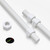 2x White Polypropylene (PP) M12 x 1000mm Threaded Rods, Studding + 4 Nuts