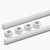2x White Polypropylene (PP) M12 x 1000mm Threaded Rods, Studding + 4 Nuts