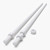 2x White PTFE M12 x 1000mm Threaded Rods, Plastic Studding + 4 Nuts