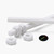 2x White PTFE M4 x 1000mm Threaded Rods, Plastic Studding + 4 Nuts